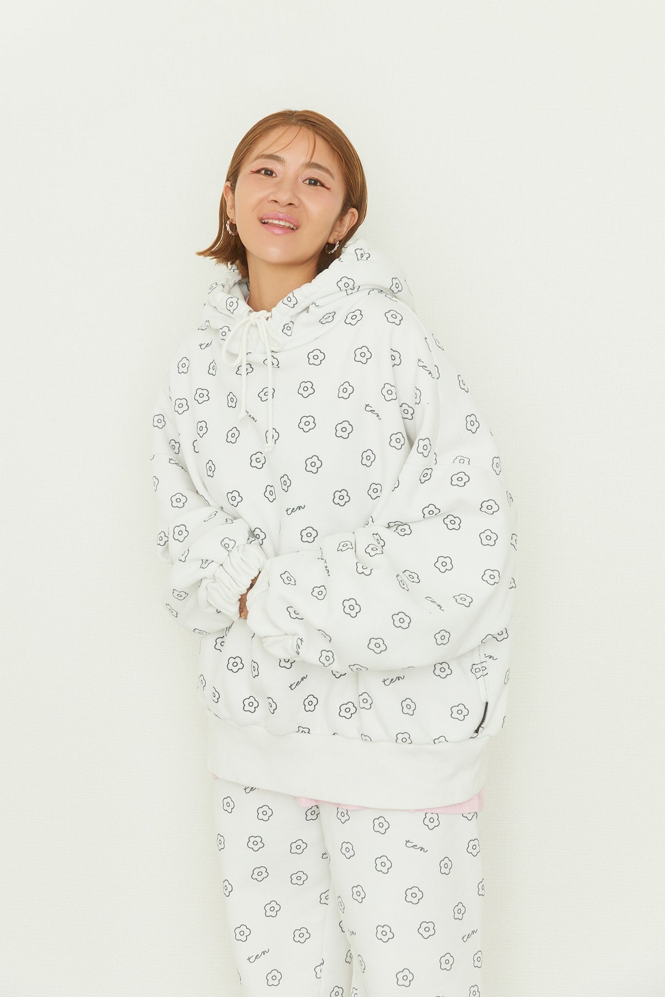 Flower sweat hoodie