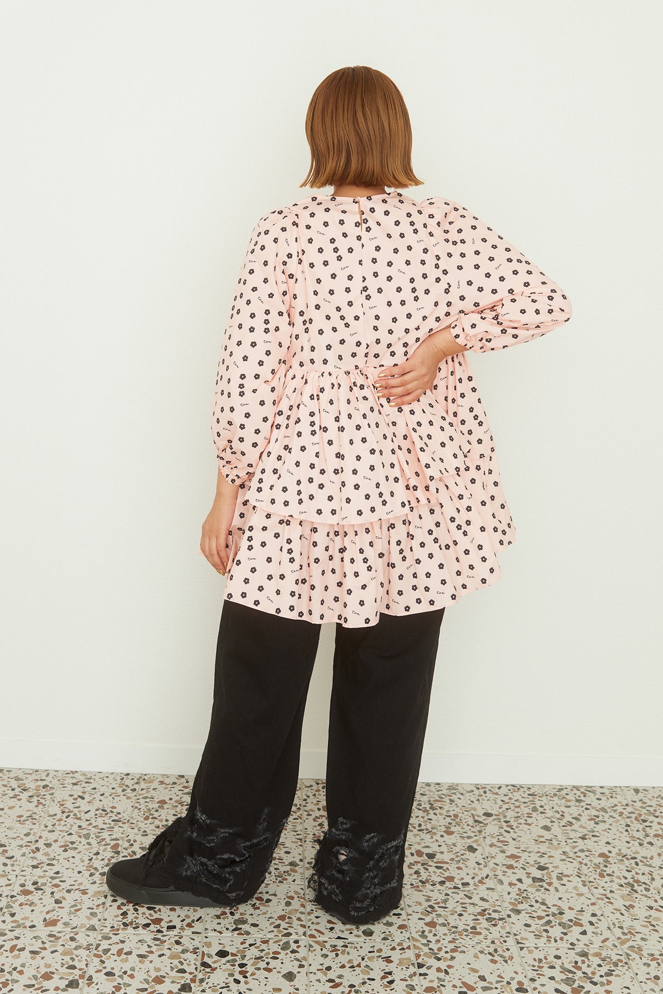 Flower puff mini dress